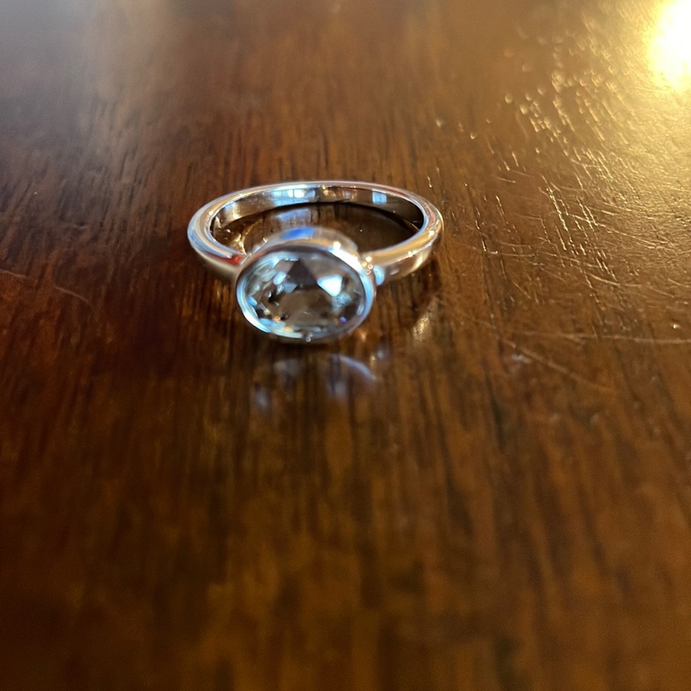 2/$20 Swarovski Gray Crystal Oval Solitaire Ring